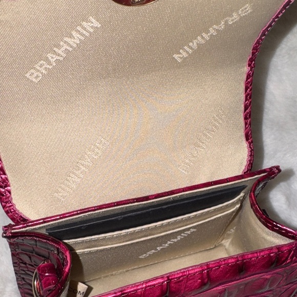 Authentic Brahmin Pomegranate mini Crocodile-Embossed Crossbody Bag - Picture 5 of 10